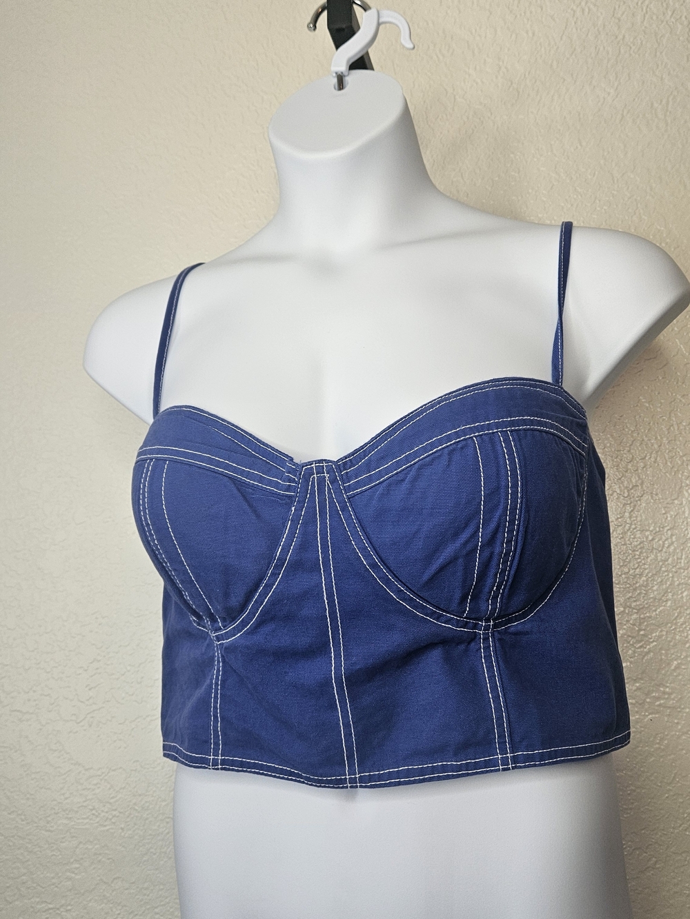 Forever 21 Royal Blue Cropped Bustier Tank